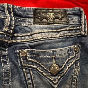 MissMe Jeans Dark Blue Denim with Contrast Stitching